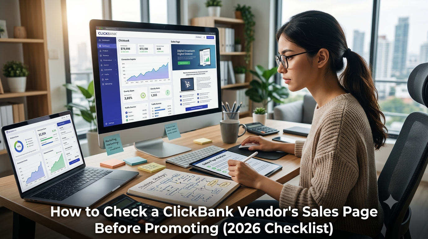 How to Check a ClickBank Vendor's Sales Page Before Promoting (2026 Checklist)