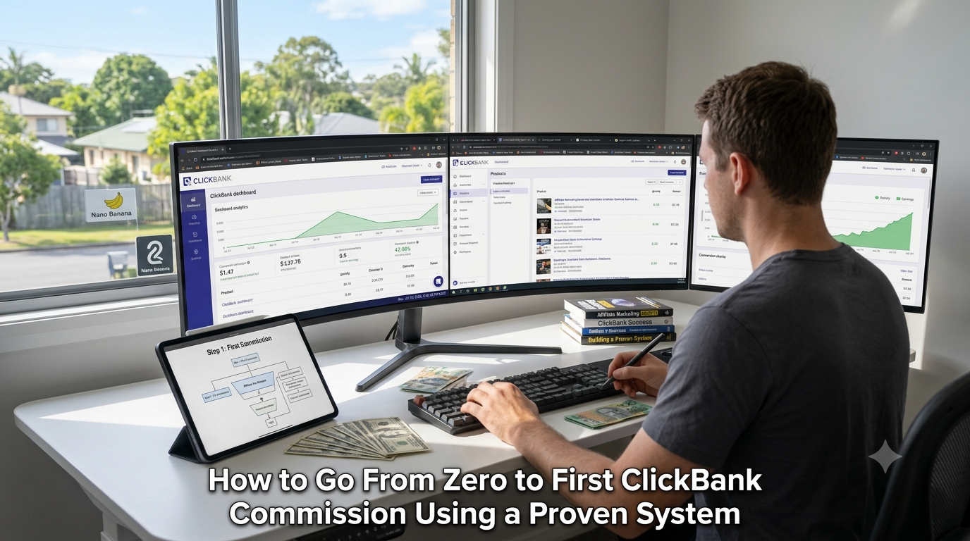 How to Go From Zero to First ClickBank Commission Using a Proven System